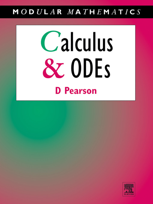 Title details for Calculus and Ordinary Differential Equations by David Pearson - Available